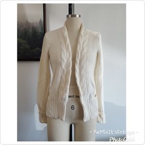 American Eagle Cream Angora Cardigan Sweater Sz M